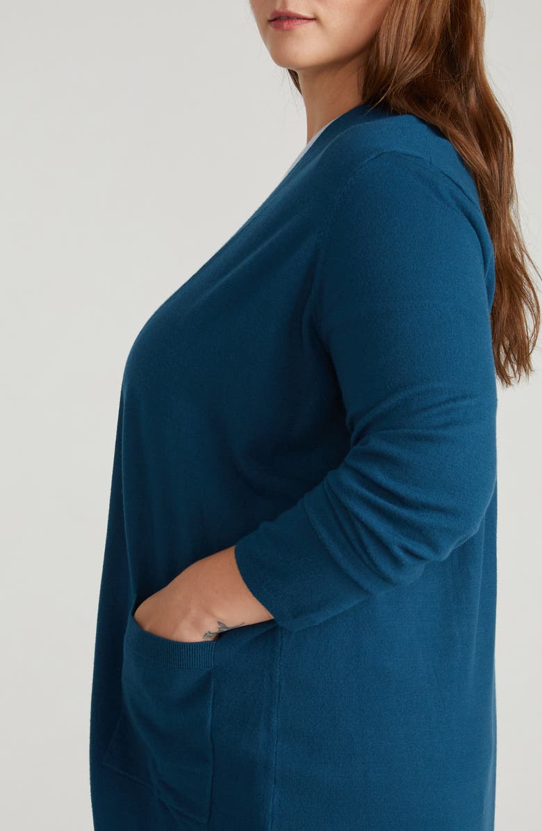 Universal Standard Long Open Front Cardigan, Alternate, color, Deep Teal