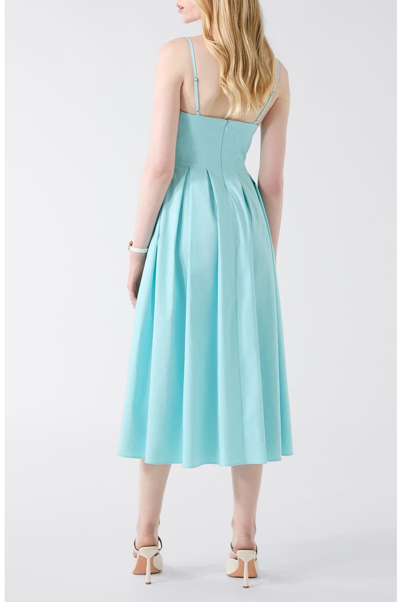 Bria Pleated Midi Dress, Alternate, color, CELESTE BLUE