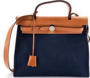 Pre-Owned Hermes Herbag Zip Leather and Toile 31
