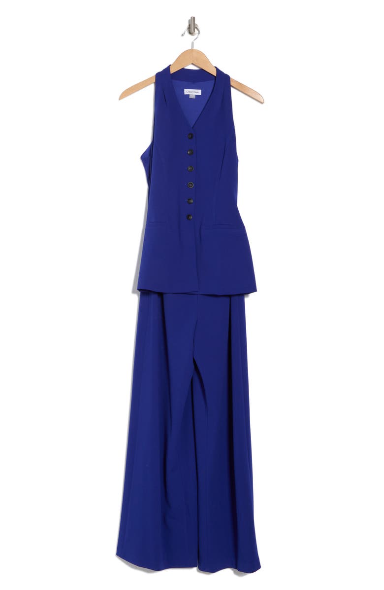 Calvin Klein Vest Jumpsuit, Alternate, color, Ultramarine