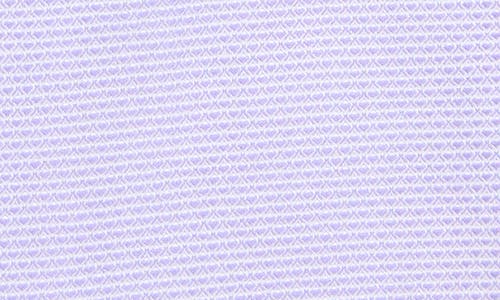 Nordstrom Premium Non-iron Trim Fit Dress Shirt In White- Purple Triangle Pat