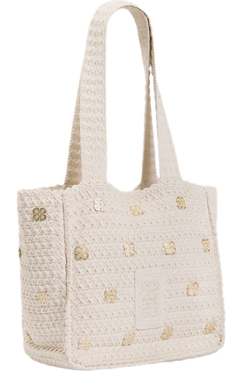 SANDRO Crochet bag with tassels, Alternate, color, Ecru