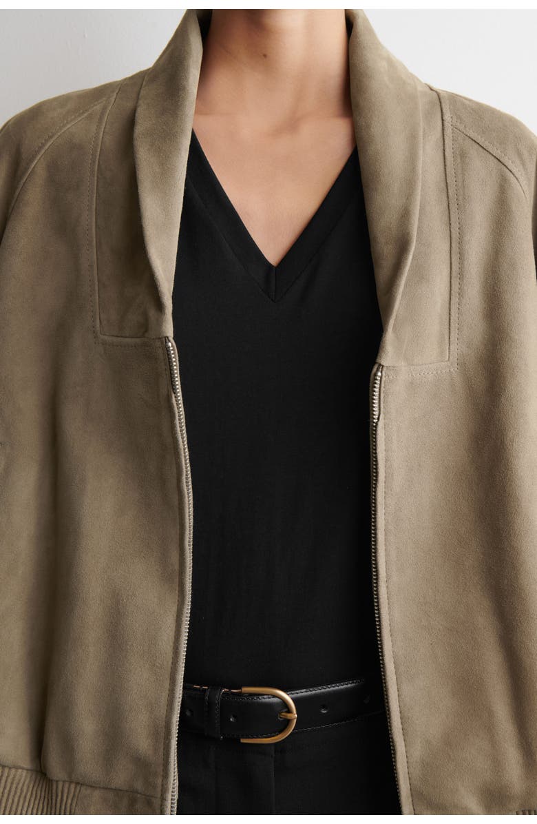 COS Cotton V-Neck T-Shirt, Alternate, color, Black