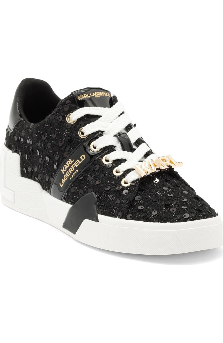 KARL LAGERFELD PARIS Mablyn Lace-Up Sneaker, Main, color, Black