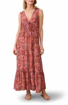Eden Floral Print Ruffle Hem Sleeveless Maxi Dress