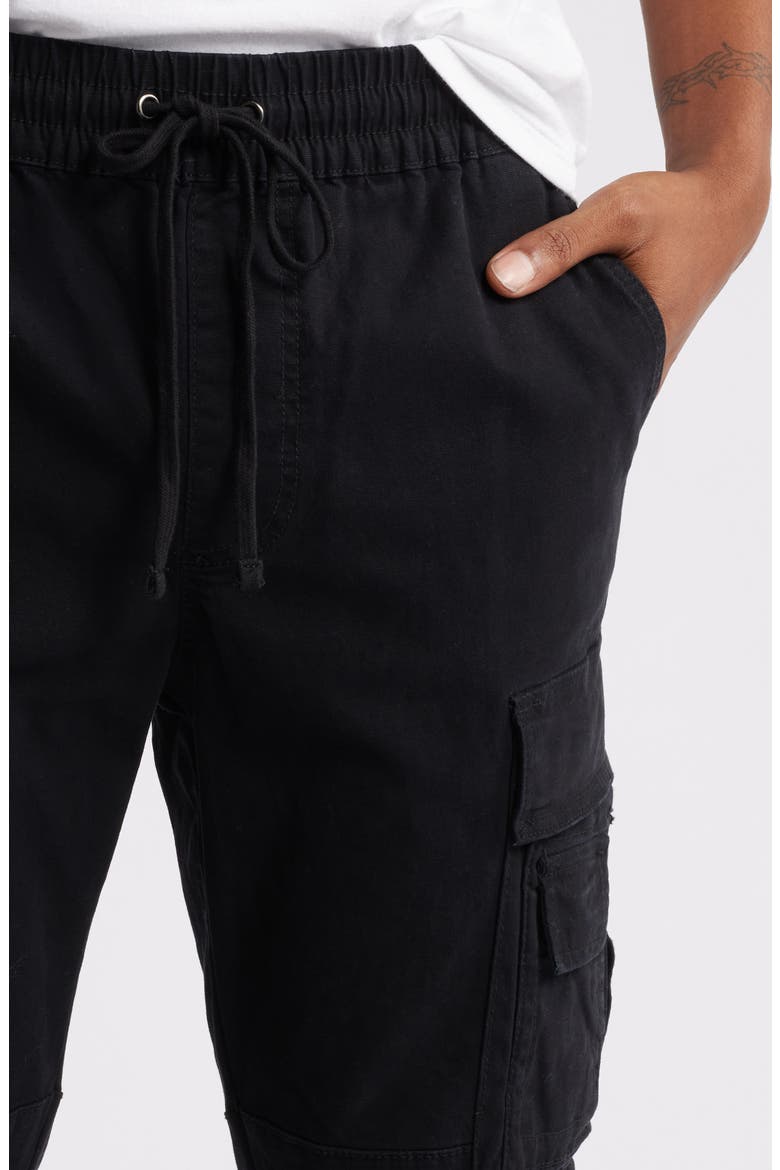 Aden Slim Cotton Cargo Pants, Alternate, color, BLACK