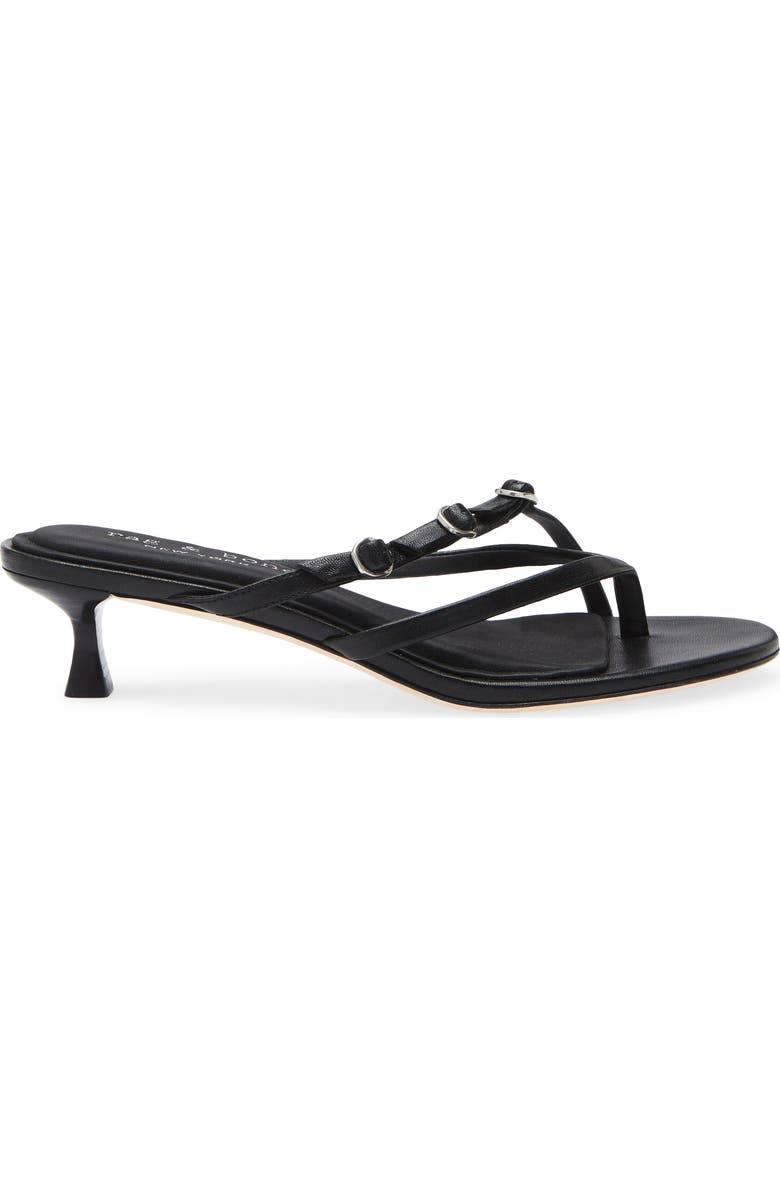 rag & bone Sammie Buckle Kitten Heel Slide Sandal, Alternate, color, Black
