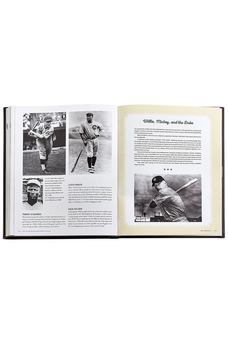 The National Baseball Hall Of Fame Collection Leather Coffee Table Book, Alternate, color, Beige