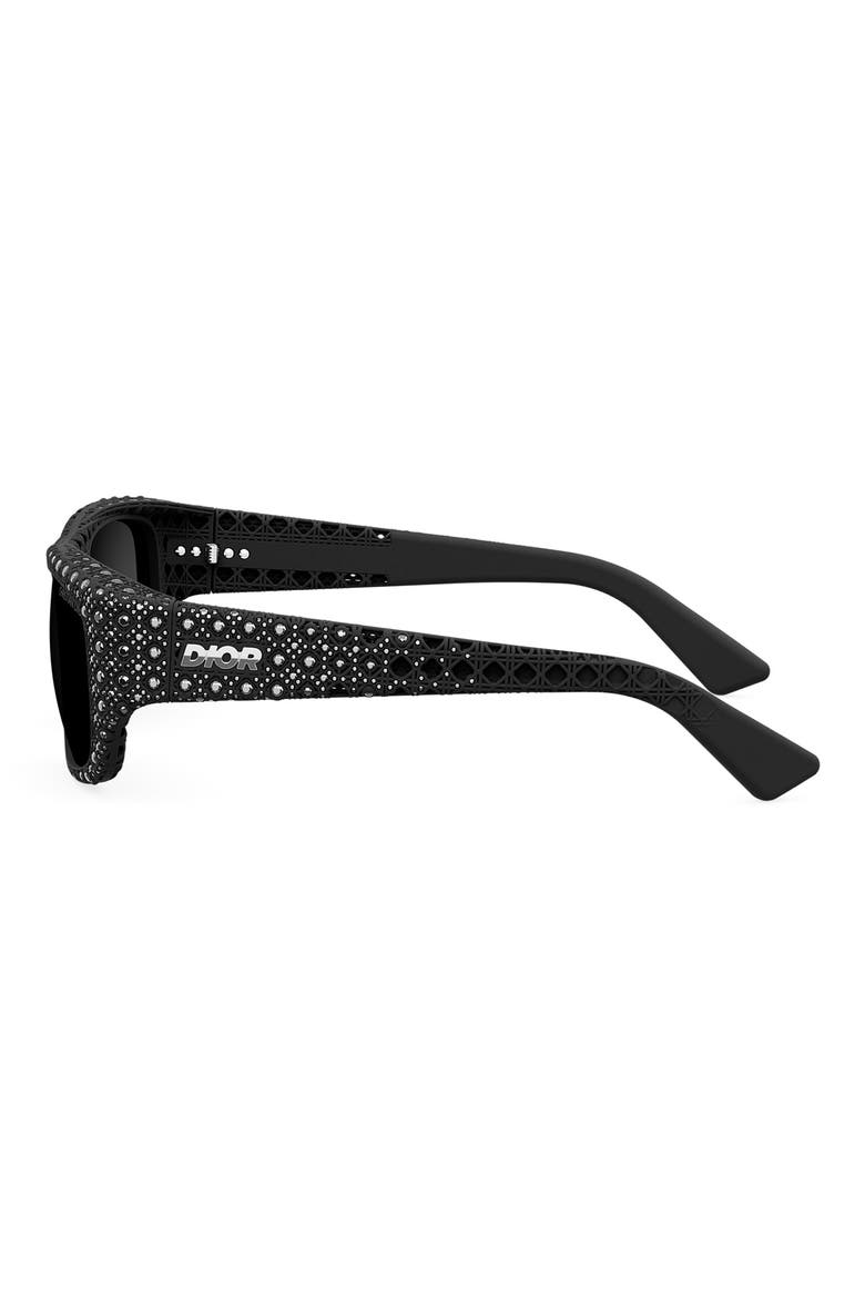 'Dior3D S3I 57mm Square Sunglasses, Alternate, color, BLACK/ OTHER / SMOKE