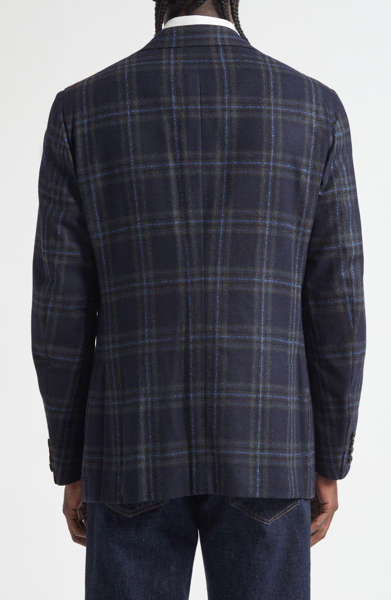 ISAIA Marechiaro Plaid Wool & Cashmere Sport Coat, Alternate, color, Blue