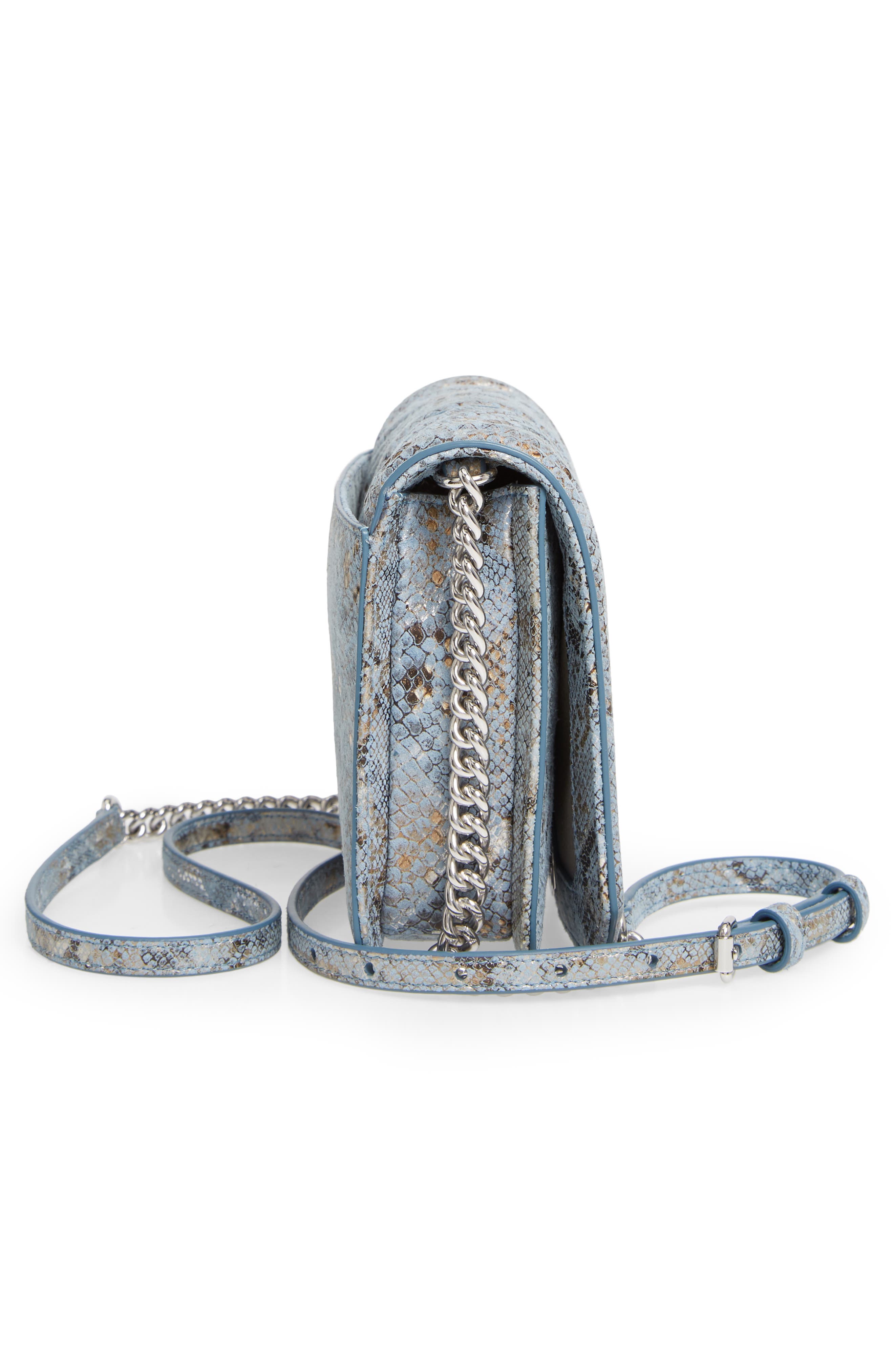 Rebecca Minkoff Snake Embossed Chevron Quilted Small Love Crossbody, Alternate, color, 