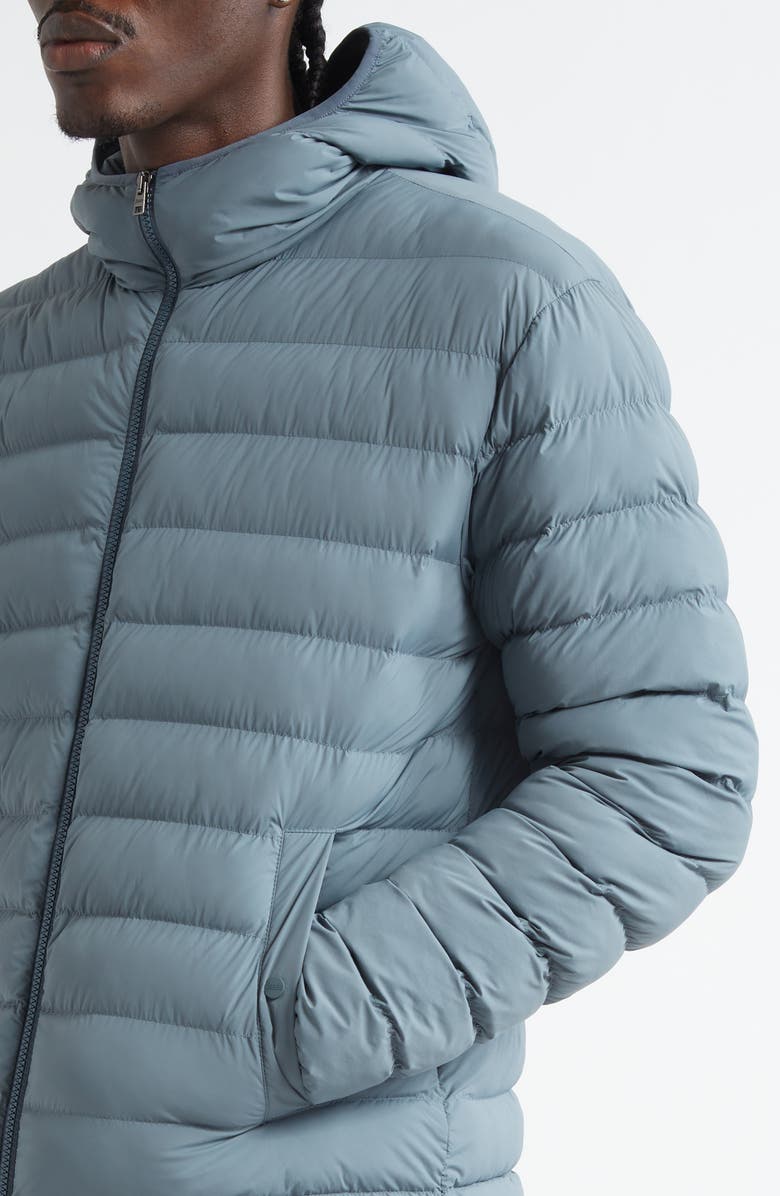 Herno Resort Travel Stretch Nylon Packable Hooded Jacket, Alternate, color, Light Blue/Grey