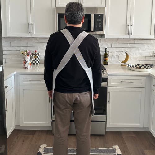 Olive And Linen Olive & Linen Crossback Apron In Gray