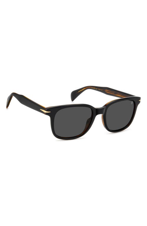 David Beckham Eyewear 53mm Rectangular Sunglasses In Black Striped Brown/grey Ar