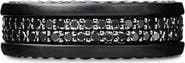 David Yurman Streamline Two-Row Pavé Band Ring with Black Diamonds and Black Titanium