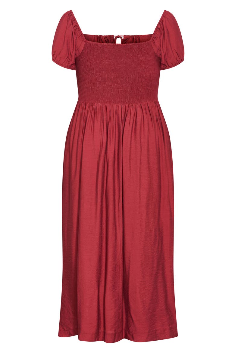 Abbigail Puff Sleeve Slit Maxi Dress, Alternate, color, SIENNA