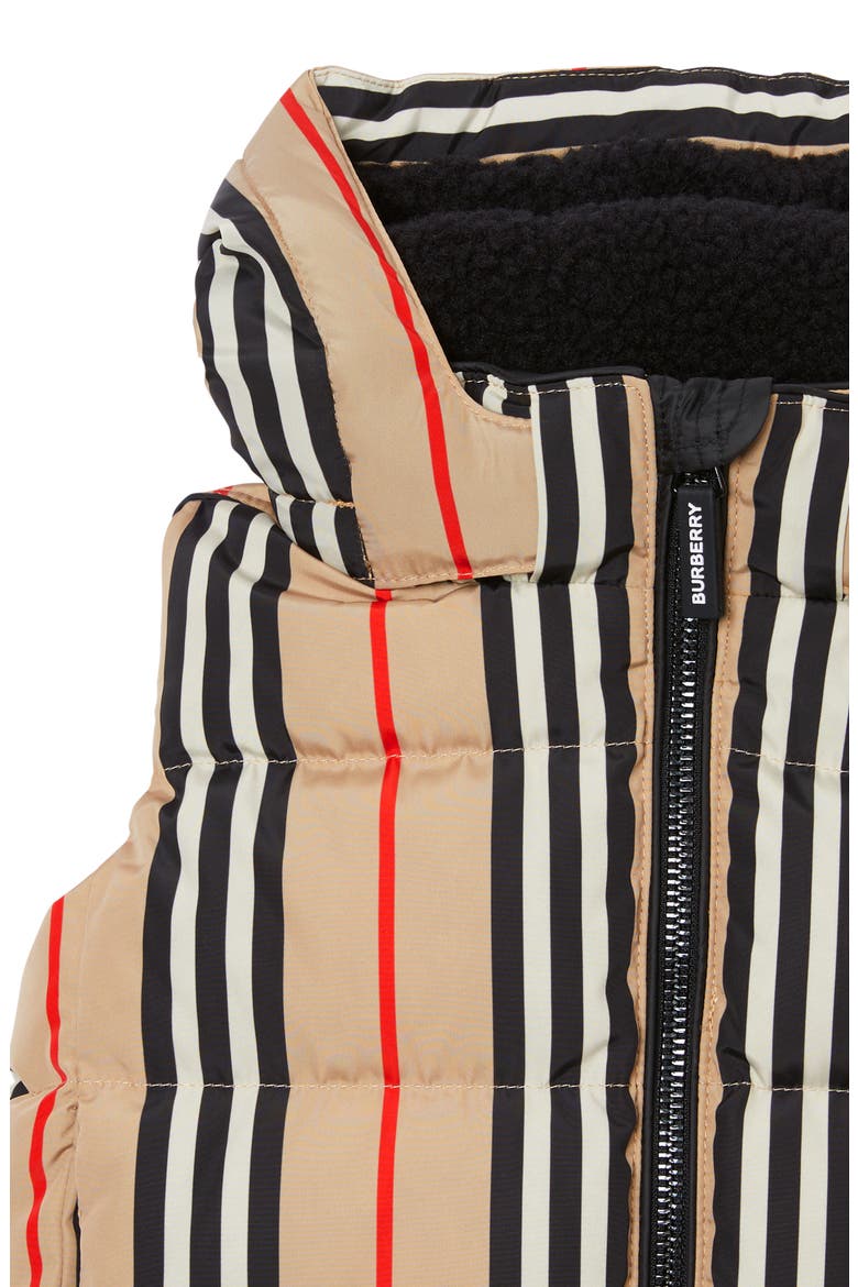 Leon Stripe Down Hooded Vest, Alternate, color, ARCHIVE BEIGE