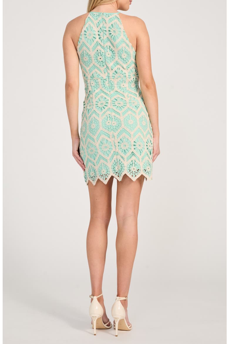 Erin Lace Overlay Minidress, Alternate, color, LAGOON FOG MULTI