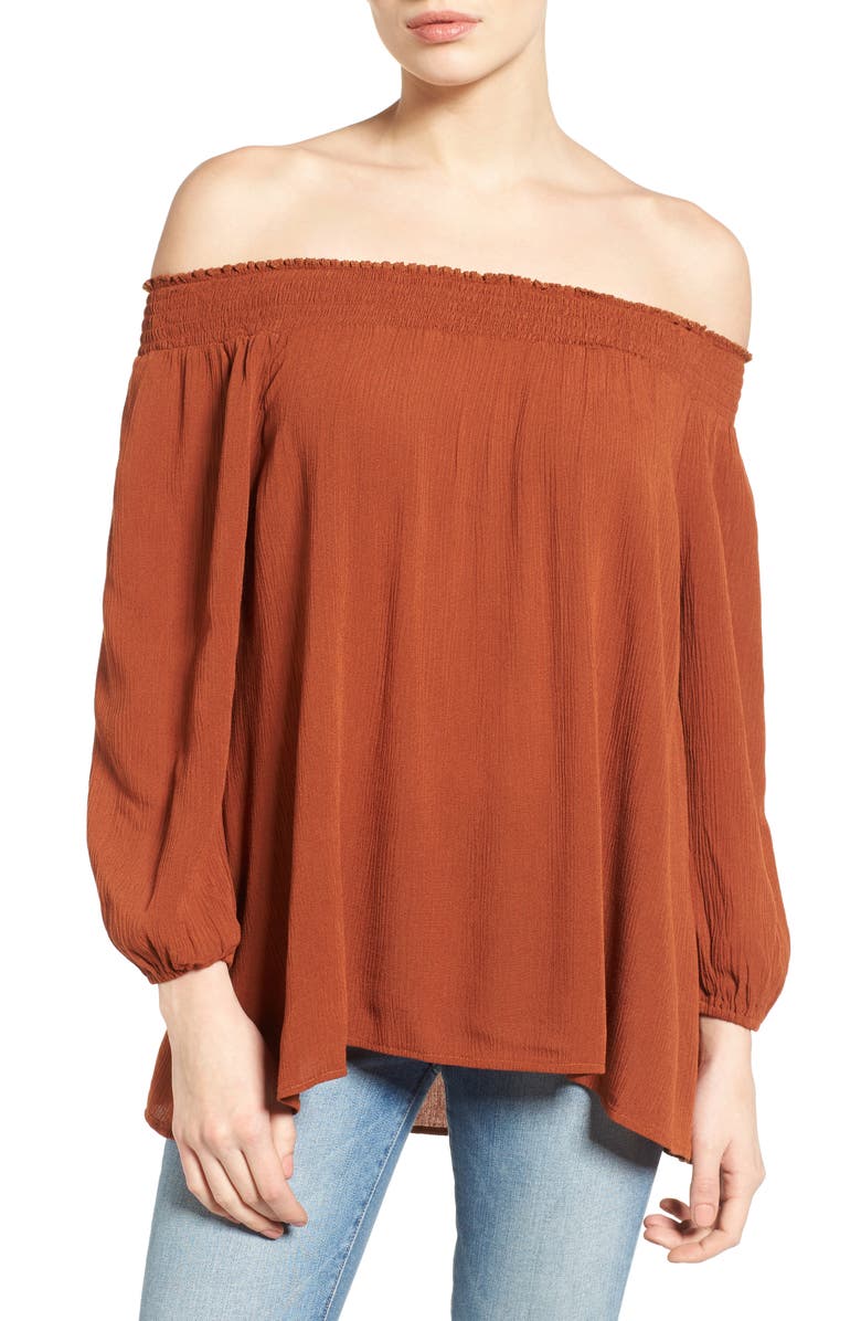 Halogen<sup>®</sup> Smocked Off the Shoulder Top, Main, color, 