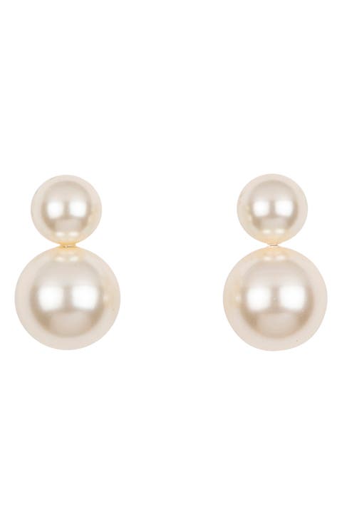 Iris Faux Pearl Drop Earrings