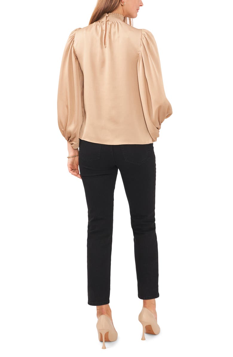 Vince Camuto Smocked Neck Balloon Sleeve Blouse, Alternate, color, 