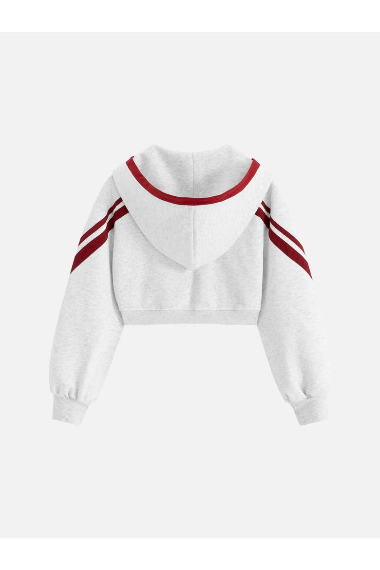 Cropped Contrast Zip Up Hoodie, Alternate, color, Grey