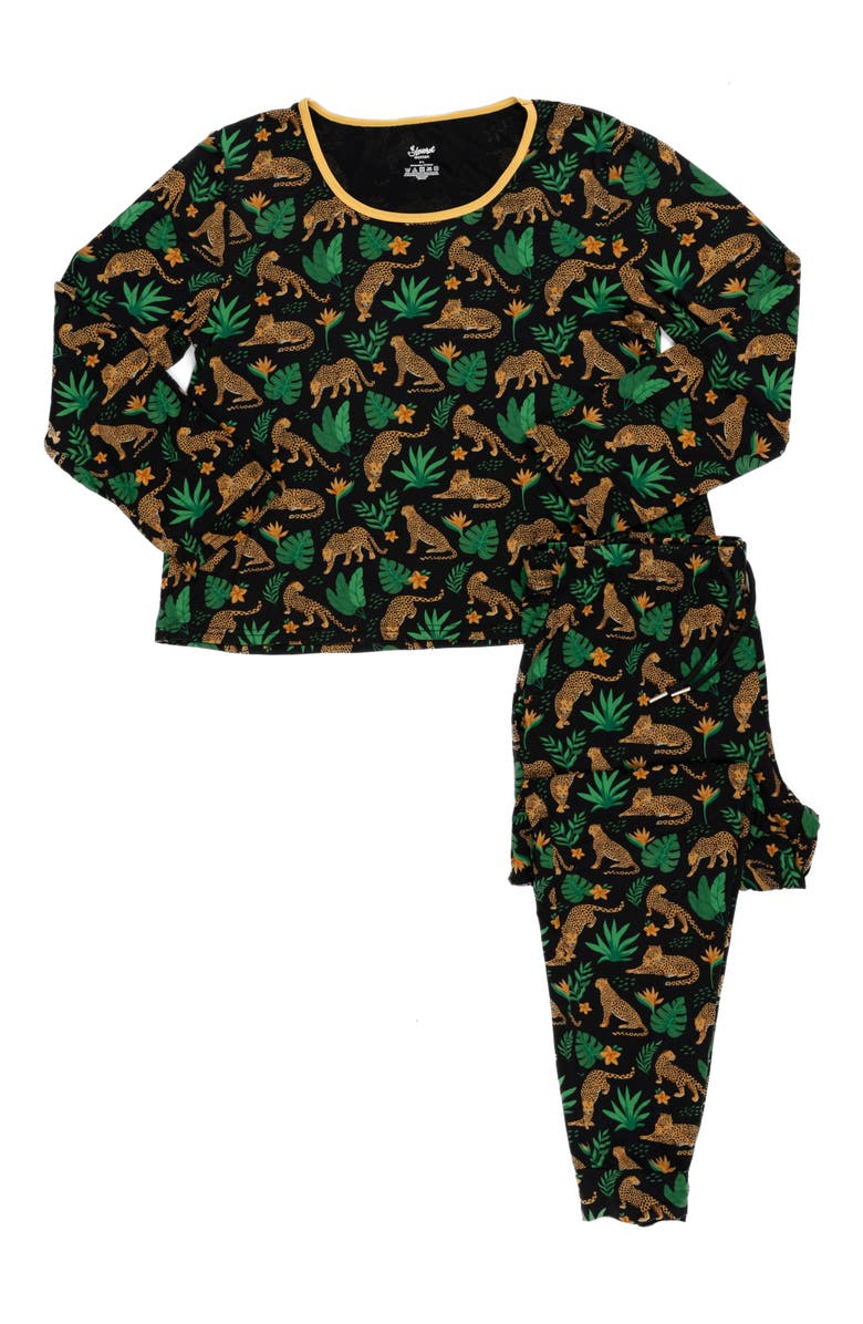 Leveret Women's Viscose Matching Family Holiday Pajamas, Reindeer & Polar Bear Prints, Alternate, color, Leopard