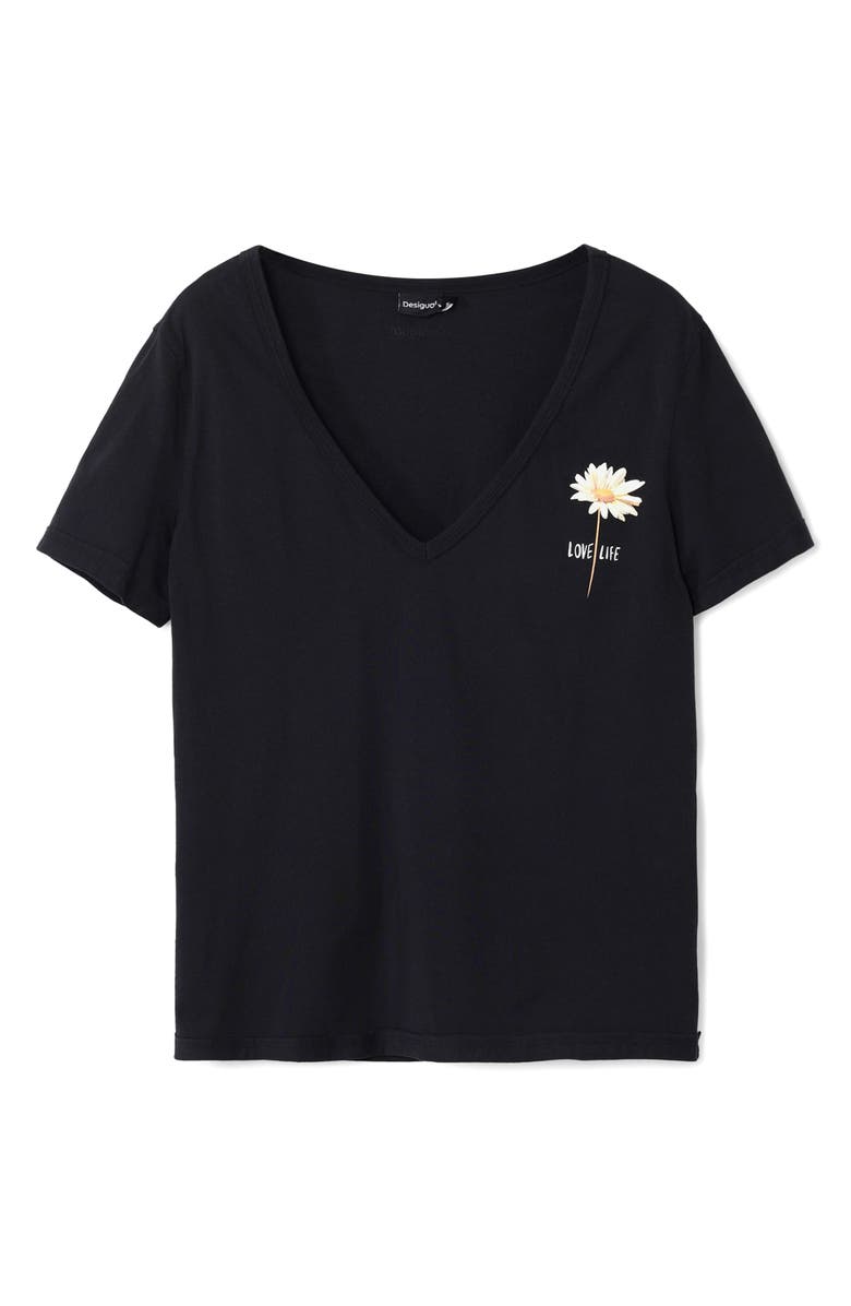 Desigual Vini Floral Cotton Graphic T-Shirt, Alternate, color,