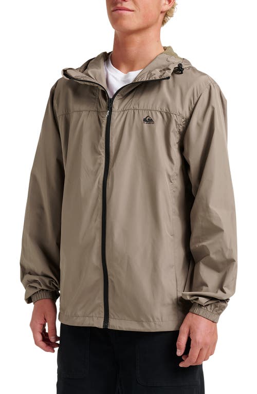Quiksilver Overcast Water Repellent Hooded Windbreaker In Brown
