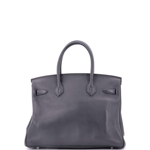 Pre-owned Hermes  Hermes Birkin Handbag Grey Swift With Palladium Hardware 30 In Blue
