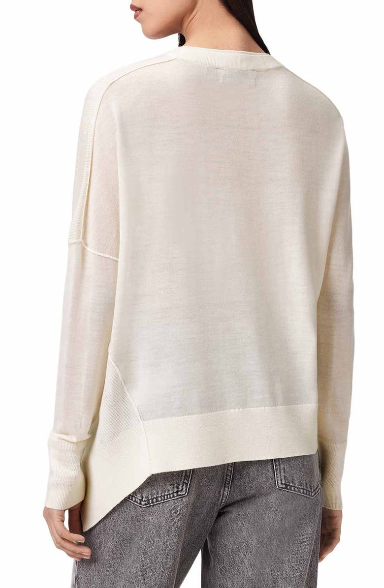 AllSaints Isla Asymmetric Sweater, Alternate, color, Chalk White