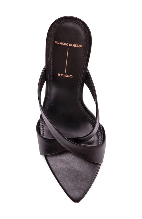 Black Suede Studio Zoey Sandal In Black Leather