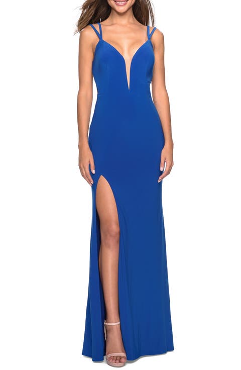 Sultry Long Dress with Intricate Strappy Back