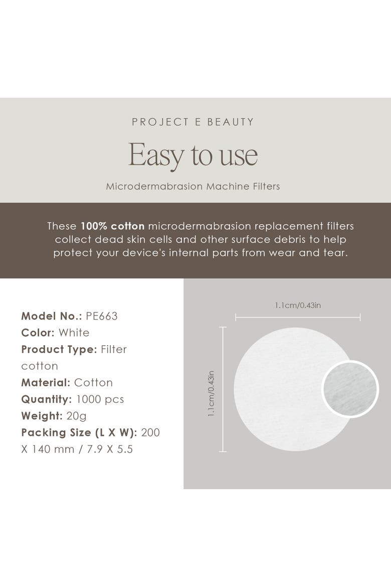 1000pcs Microdermabrasion Replacement Filters 11mm Cotton Filter, Alternate, color, White