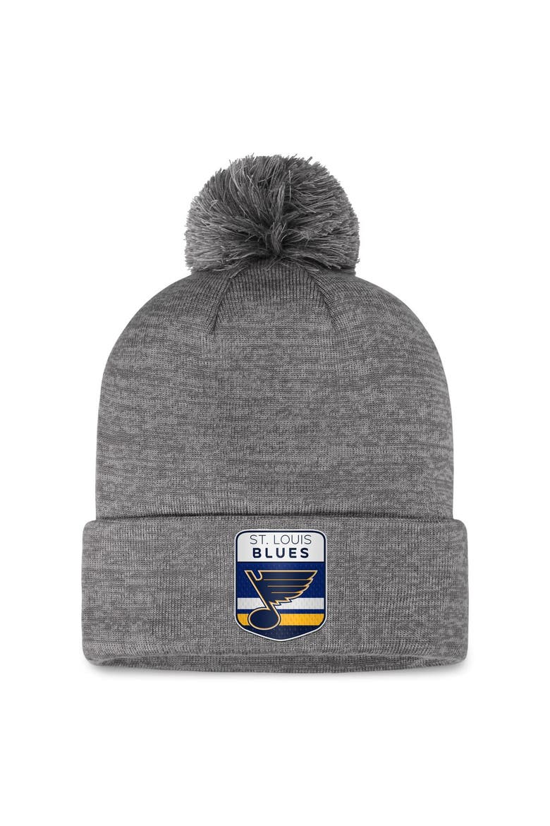 Men's Fanatics Branded  Gray St. Louis Blues Authentic Pro Home Ice Cuffed Knit Hat with Pom, Main, color, Gray