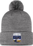 FANATICS Men's Fanatics Branded  Gray St. Louis Blues Authentic Pro Home Ice Cuffed Knit Hat with Pom