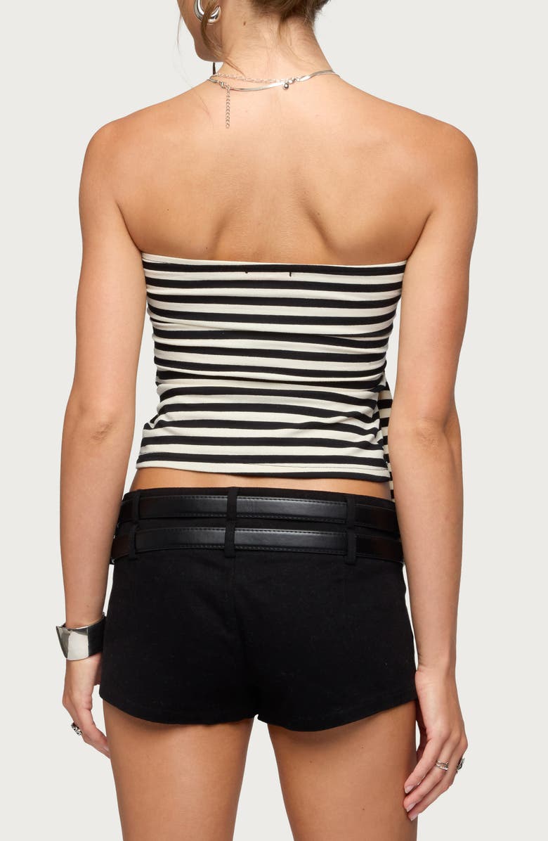 EDIKTED Finly Stripe Strapless Crop Top, Alternate, color,