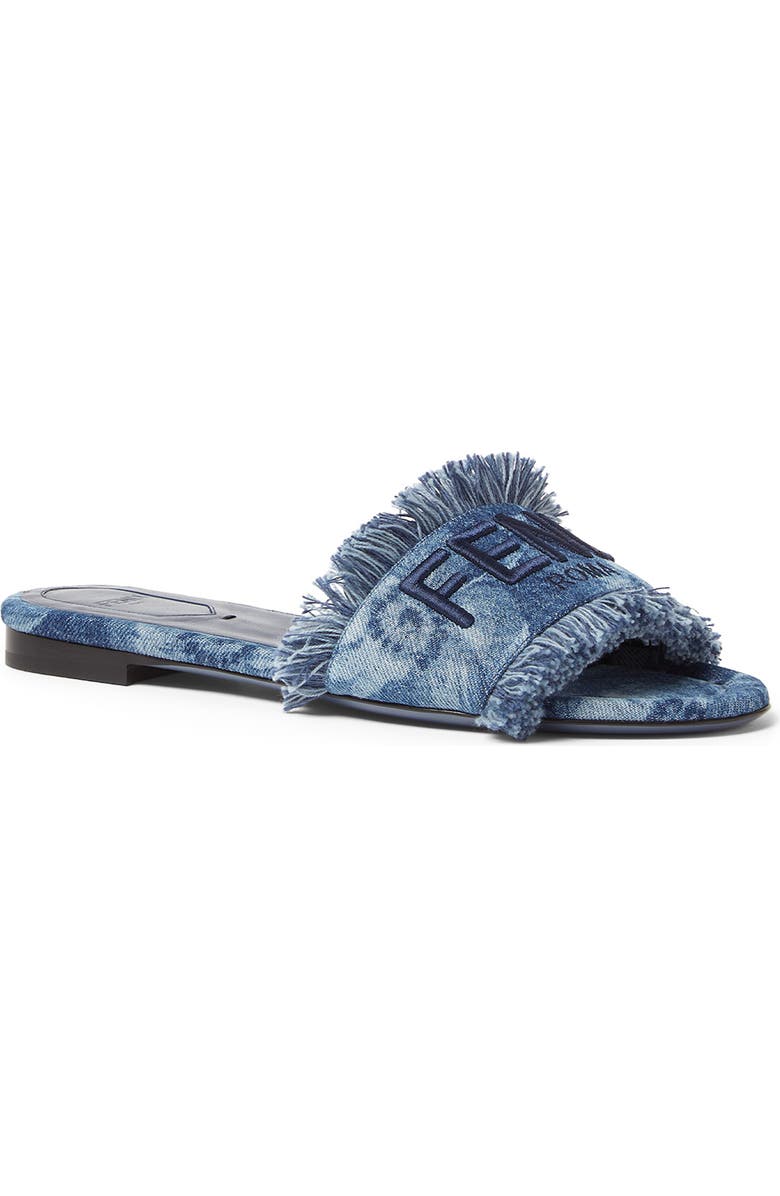 Fendi Sunshine Flat Sandal, Main, color, Blue