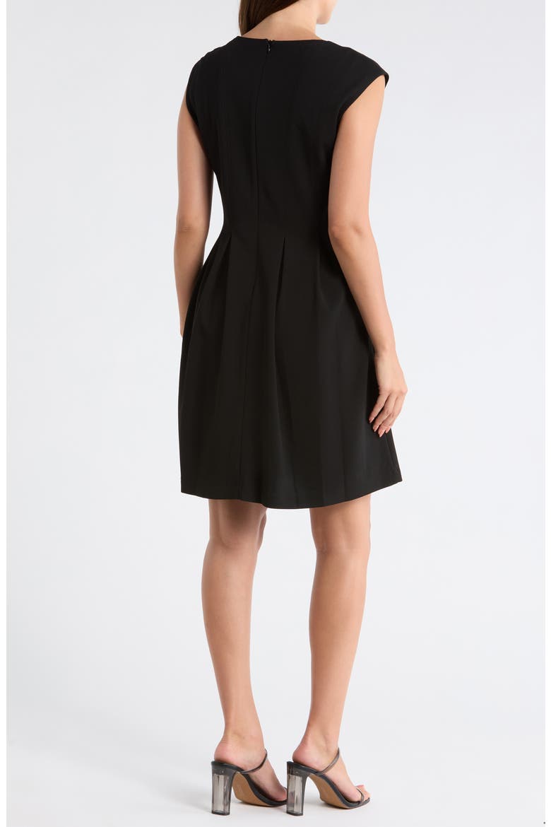 Square Neck Flare Minidress, Alternate, color, BLACK