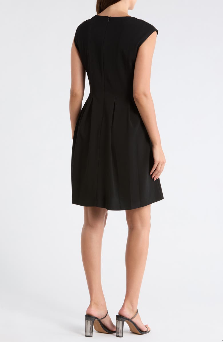 Julia Jordan Square Neck Flare Minidress, Alternate, color, Black