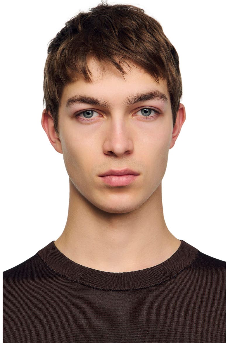 Knitted T-shirt, Alternate, color, Chocolate