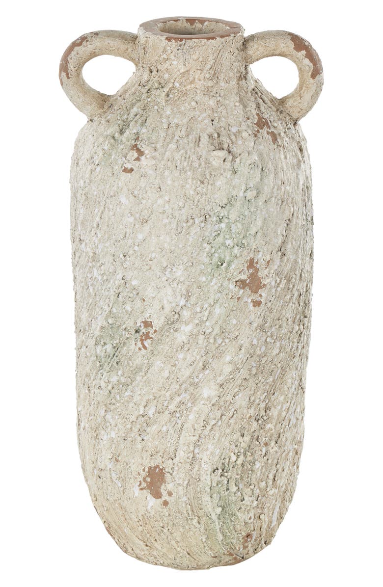 GINGER BIRCH STUDIO Cream Magnesium Oxidized Vase, Main, color, Cream