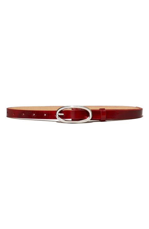 Large Pierced Leather Buckle Belt