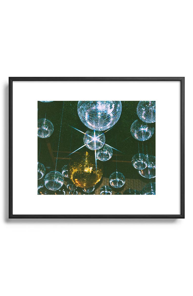 Deny Designs Disco Ball Ceiling by Samantha Hearn Metal Framed Art Print, Main, color, Blue