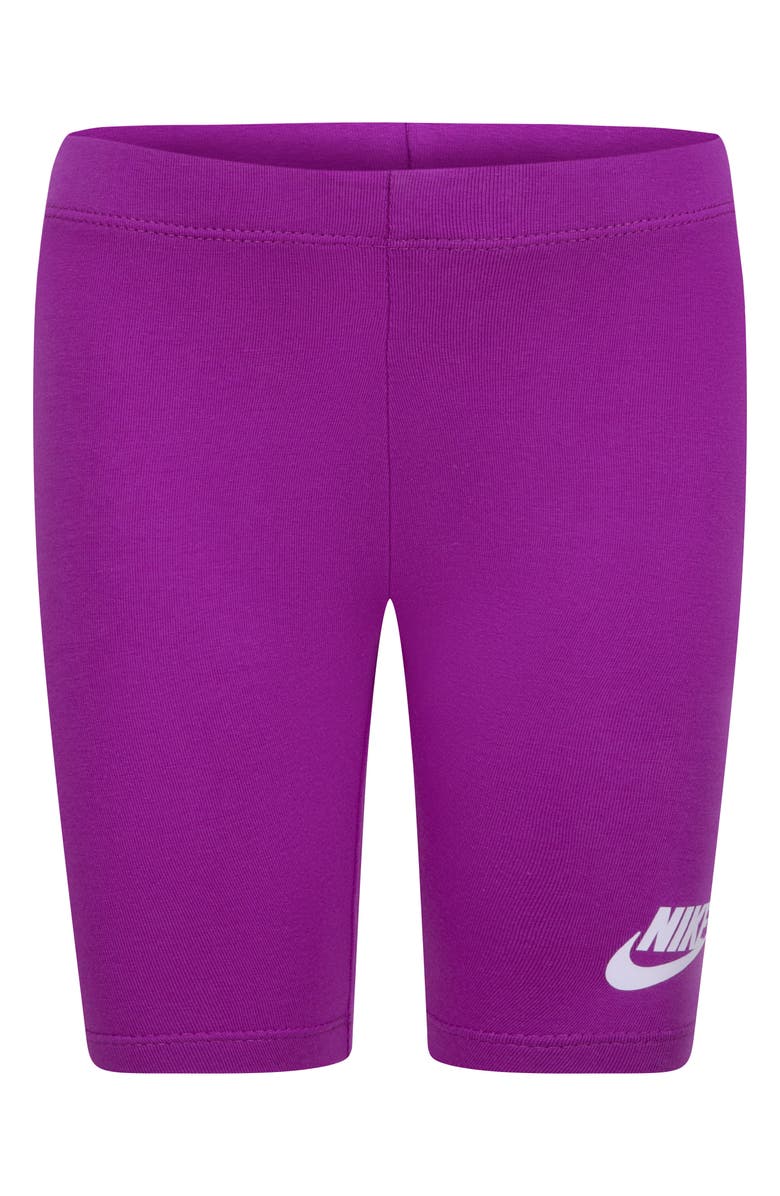 Nike Kids' Graphic T-Shirt & Bike Shorts Set, Alternate, color, Vivid Purple