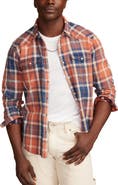 Lucky Brand Plaid Snap-Up Western Shirt