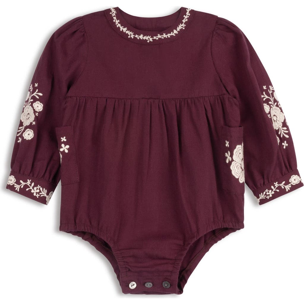 Ely's & Co. Looms Floral Embroidered Collection In Burgundy