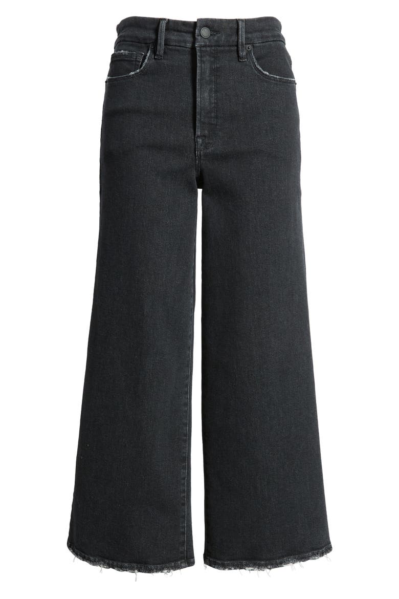 Good Waist High Waist Crop Palazzo Jeans, Alternate, color, BLACK274