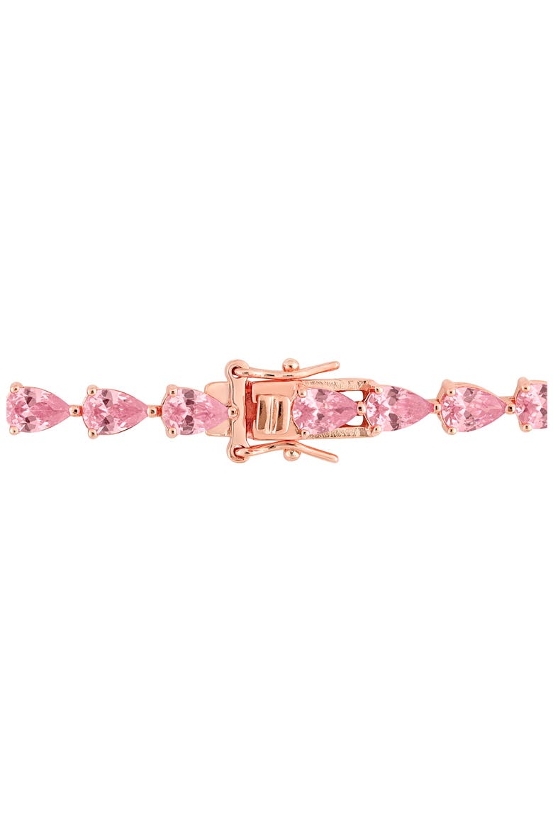 Pear Cut Created Sapphire Tennis Bracelet, Alternate, color, PINK