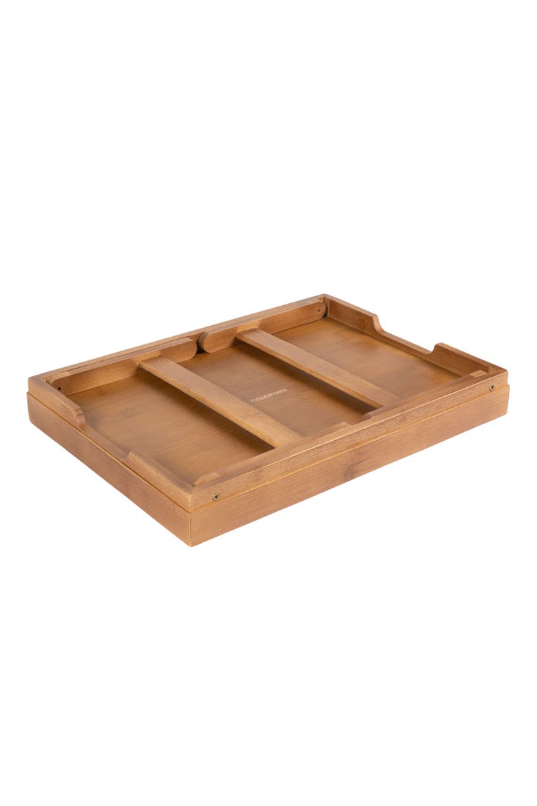 Alora Handcrafted Breakfast Bed Tray with Built-In Handles and Foldable Legs, Alternate, color, Brown